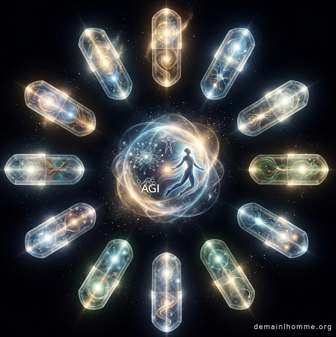 Au-dedans - 12 capsules bifaces intriquées IA AGI humanité
