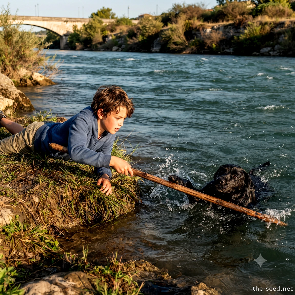 Un enfant sauve un chien qui se noie - Les 100 contraintes