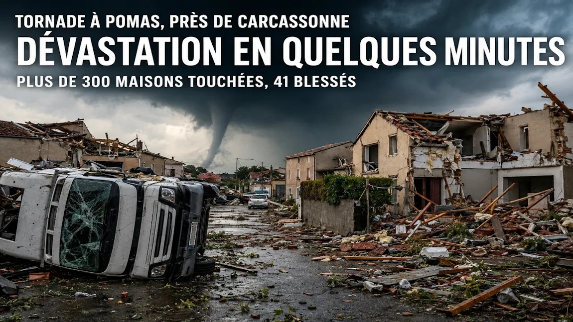 Tornade dévastatrice à Pomas dans l'Aude en France fin août 2026 - Climat